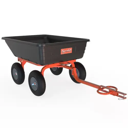 Tow Behind Utility Cart Plastic 10 cu ft Black
