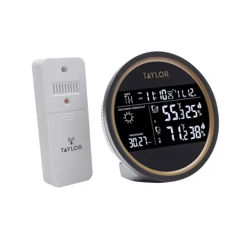 Weather Forecaster with Temperature and Humidity Black Weather Forecaster with Temperature and Humidity Black