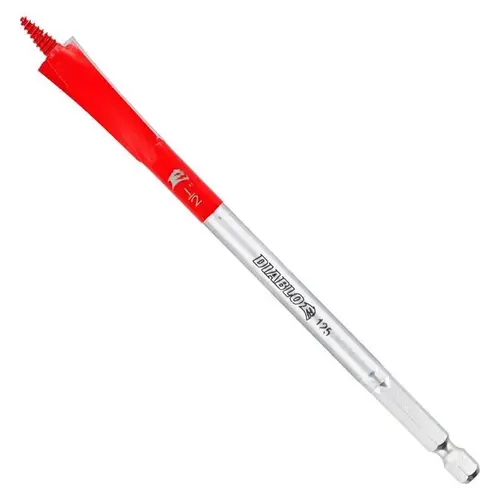 Demo Demon Spade Bit, 1/2 in Dia, 6 in OAL, 1/4 in Dia Shank, Hex Shank Demo Demon Spade Bit, 1/2 in Dia, 6 in OAL, 1/4 in Dia Shank, Hex Shank