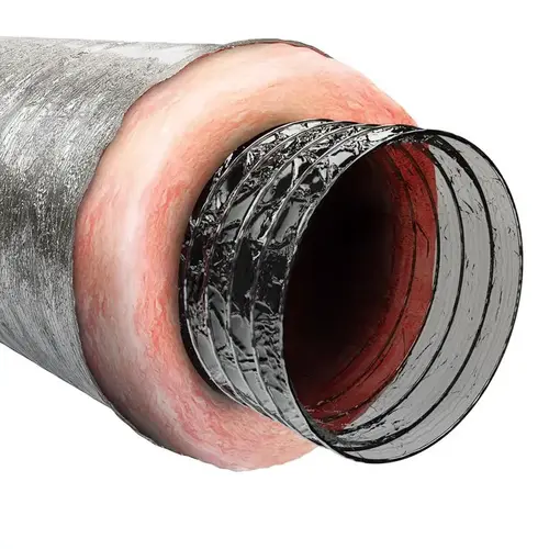 MEA Air Duct, Polyester Core, Metalized Outer Jacket, 6-In. x 25-Ft. Silver MEA Air Duct, Polyester Core, Metalized Outer Jacket, 6-In. x 25-Ft. Silver