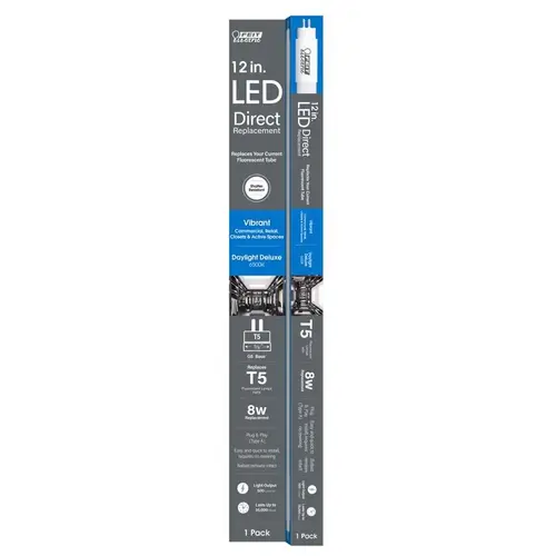 LED Linear Lamp General Purpose Daylight Deluxe 12" Bi-Pin Linear 8 Watt Equivale White LED Linear Lamp General Purpose Daylight Deluxe 12" Bi-Pin Linear 8 Watt Equivale White