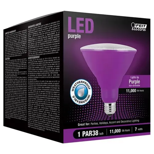 LED Bulb PAR 38 E26 (Medium) Purple 90 Watt Equivalence Clear - pack of 4 LED Bulb PAR 38 E26 (Medium) Purple 90 Watt Equivalence Clear - pack of 4