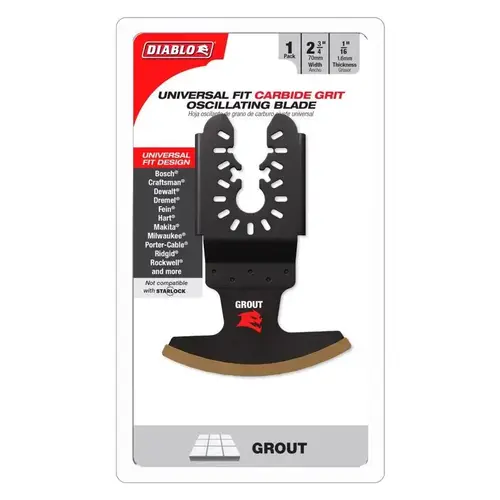 Oscillating Grout Removal Blade 2-3/4" W Carbide Grit Grout Oscillating Grout Removal Blade 2-3/4" W Carbide Grit Grout