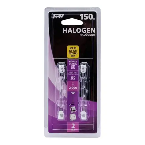 Halogen Bulb 150 W T3 Tubular 2000 lm Bright White Clear Halogen Bulb 150 W T3 Tubular 2000 lm Bright White Clear