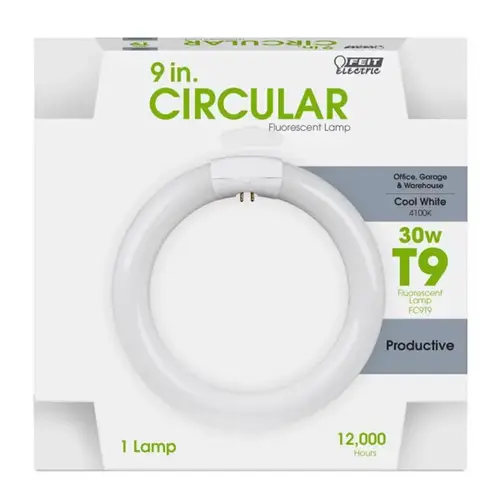 Fluorescent Bulb, 30 W, Circular Lamp, 4-Pin G10Q Lamp Base, 1550 Lumens Lumens, 4100 K Color Temp - pack of 6