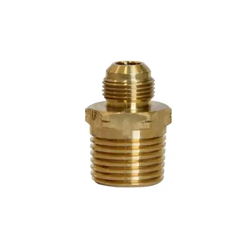 Connector 3/8" Fine Thread Flare X 1/2" D Male Brass Connector 3/8" Fine Thread Flare X 1/2" D Male Brass