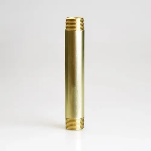 Nipple 3/4" MPT 3/4" D MPT Yellow Brass 6" L Nipple 3/4" MPT 3/4" D MPT Yellow Brass 6" L
