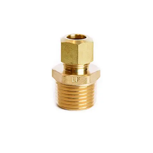 Connector 3/8" Compression X 1/2" D Male Brass - pack of 5