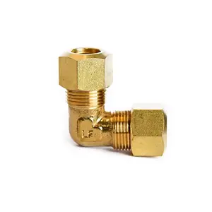 ATC 6JC121010711014-XCP5 90 Degree Elbow 3/8" Compression X 3/8" D Compression Yellow Brass - pack of 5