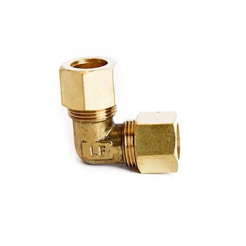 90 Degree Elbow 1/2" Compression X 1/2" D Compression Yellow Brass - pack of 5 90 Degree Elbow 1/2" Compression X 1/2" D Compression Yellow Brass - pack of 5