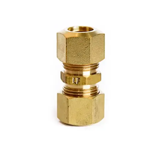 Union 3/8" Compression X 3/8" D Compression Yellow Brass Union 3/8" Compression X 3/8" D Compression Yellow Brass
