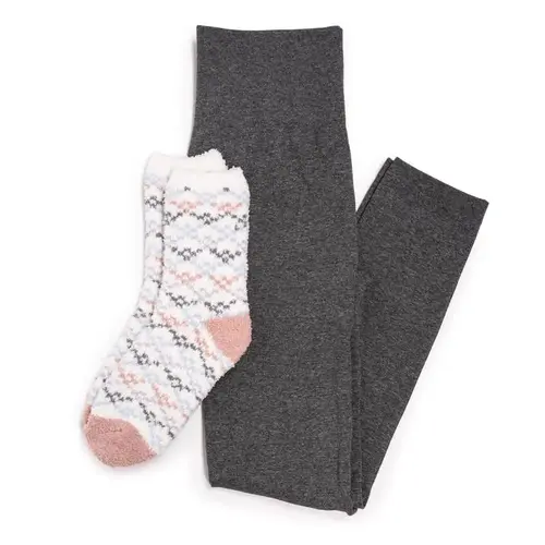 Legging/Cozy Sock Set Women's Assorted Black/White Black/White