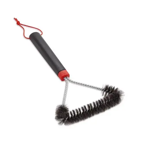 Grill Brush 12" H X 1" L X 7" W Black/Red/Silver