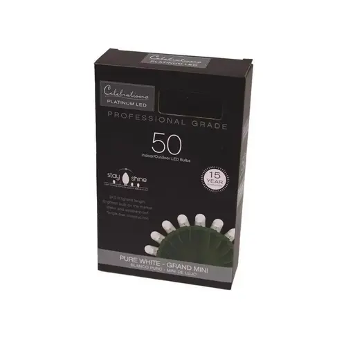 Christmas Lights Platinum LED Mini Pure White 50 ct String 25 ft. Christmas Lights Platinum LED Mini Pure White 50 ct String 25 ft.