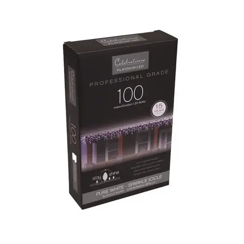 Christmas Lights Platinum LED T5 Pure White 100 ct Icicle 9.5 ft. Christmas Lights Platinum LED T5 Pure White 100 ct Icicle 9.5 ft.