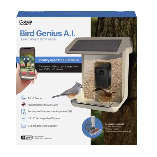 Bird Feeder Bird Genius Smart Feeder Wild Bird 2.5 L Plastic 1 ports Brown Bird Feeder Bird Genius Smart Feeder Wild Bird 2.5 L Plastic 1 ports Brown