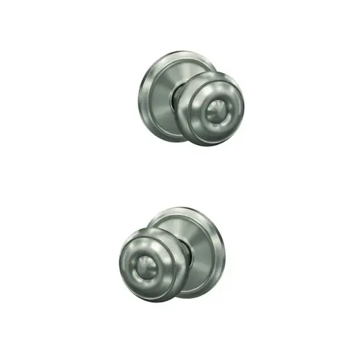 Georgian Knob with Alden Rose Non Turning Dummy Lock Satin Nickel Finish Georgian Knob with Alden Rose Non Turning Dummy Lock Satin Nickel Finish