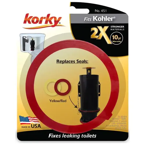 2x Long Life Toilet Flush Valve Seal Fits Kohler Red 2x Long Life Toilet Flush Valve Seal Fits Kohler Red