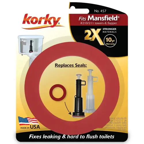 2X Long Life Toilet Flush Valve Seal Fits Mansfield 210 & 211 Red