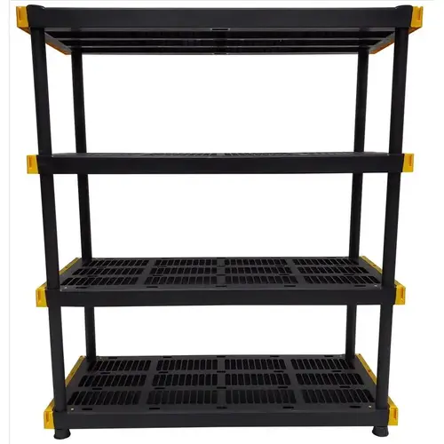 Shelving Unit 55" H X 48" W X 20" D Resin Black/Yellow Shelving Unit 55" H X 48" W X 20" D Resin Black/Yellow