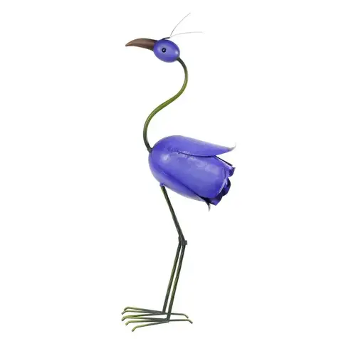 Statue Iron Blue 33" Rose Flamingo Blue Statue Iron Blue 33" Rose Flamingo Blue
