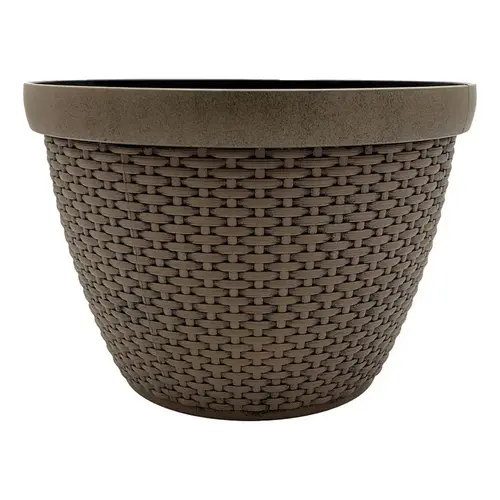 Planter 9.84" H X 13.78" D Plastic Jake - Teak Brown Brown Planter 9.84" H X 13.78" D Plastic Jake - Teak Brown Brown