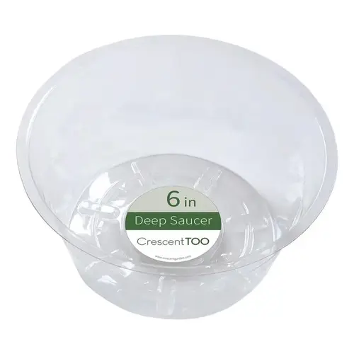 Plant Saucer 2.9" H X 6" D Plastic Deep Clear Clear