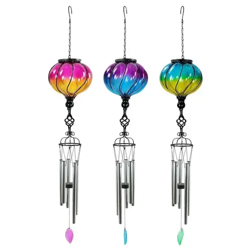 Wind Chime Assorted Glass/Metal 31" Solar Glass Balloon Assorted Wind Chime Assorted Glass/Metal 31" Solar Glass Balloon Assorted