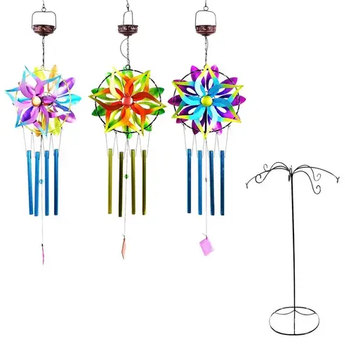 Wind Chime Assorted Metal 35" Solar Kinetic Spinner Assorted - pack of 12 Wind Chime Assorted Metal 35" Solar Kinetic Spinner Assorted - pack of 12