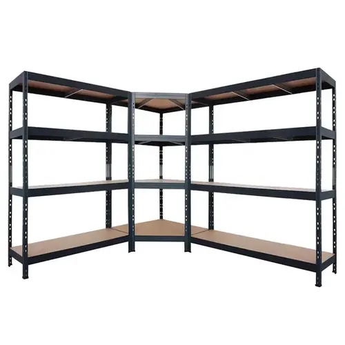 Shelving Unit Garage Corner 71" H X 35" W X 18" D Metal Matte