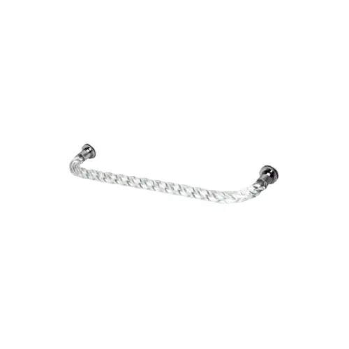 18" Acrylic Twist Single-Sided Towel Bar With Chrome Rings 18" Acrylic Twist Single-Sided Towel Bar With Chrome Rings