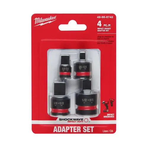 Socket Adapter Set Shockwave 1/4, 3/8 and 1/2" drive X 3/8" SAE Adapter Black Socket Adapter Set Shockwave 1/4, 3/8 and 1/2" drive X 3/8" SAE Adapter Black