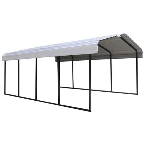 Carport 12 ft. x 20 ft. Metal Horizontal Peak without Floor Kit Eggshell Carport 12 ft. x 20 ft. Metal Horizontal Peak without Floor Kit Eggshell