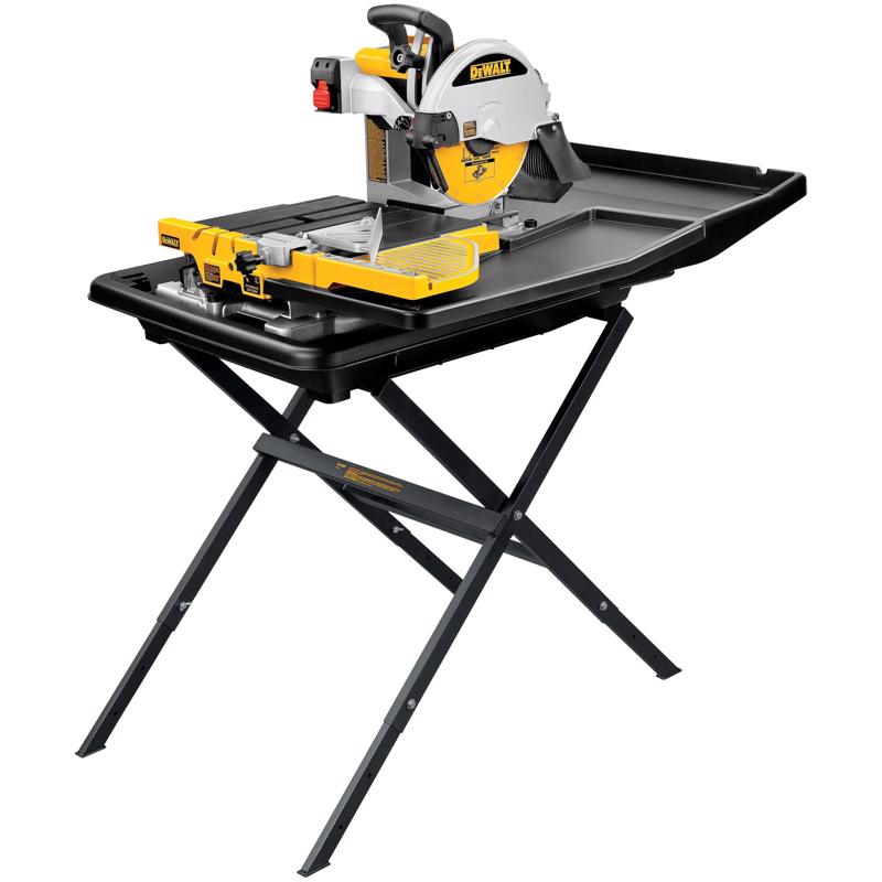 DEWALT D24000 Tile Saw, 120 V, 15 A, 10 in Dia Blade, 25 in Ripping, 18 in Cutting Capacity