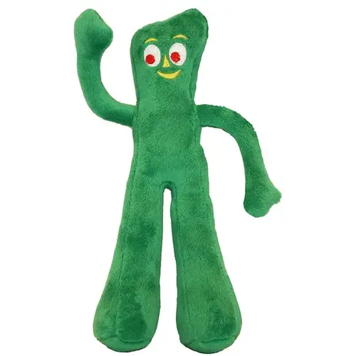 Dog Toy, 9 in, Gumby Plush Toy, Cotton/Polyester/Squeaker Green Dog Toy, 9 in, Gumby Plush Toy, Cotton/Polyester/Squeaker Green