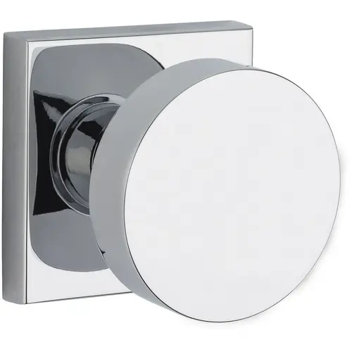 Passage Contemporary Knob with Contemporary Square Rose with 6AL Latch and Dual Strike Bright Chrome Finish Passage Contemporary Knob with Contemporary Square Rose with 6AL Latch and Dual Strike Bright Chrome Finish