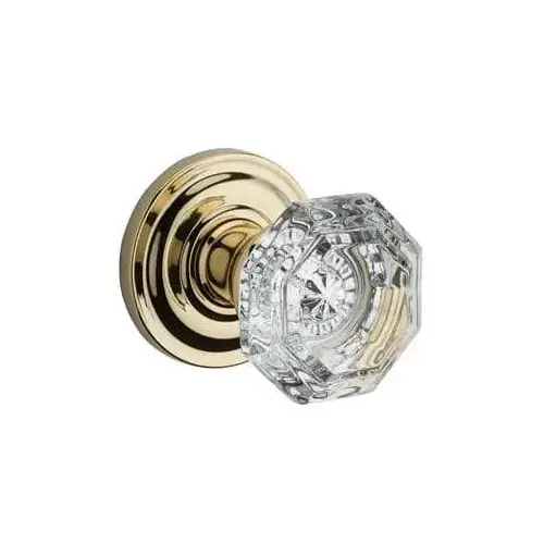 Full Dummy Crystal Knob and Traditional Round Rose Lifetime Brass Finish Full Dummy Crystal Knob and Traditional Round Rose Lifetime Brass Finish
