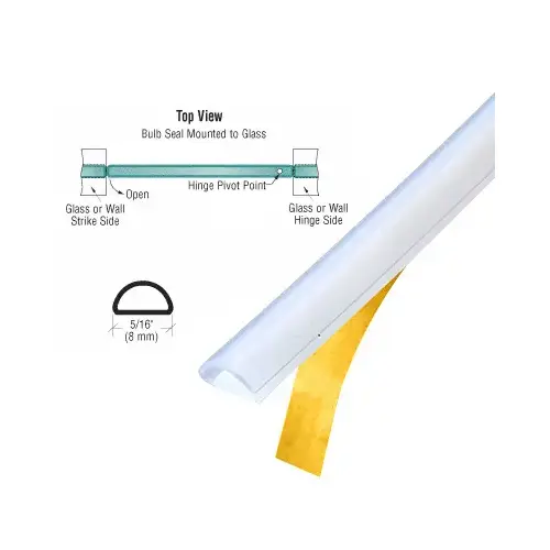Translucent Silicone Bulb Seal With Pre-Applied Tape Clear Translucent Silicone Bulb Seal With Pre-Applied Tape Clear