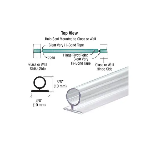 Translucent Vinyl Bulb Seal 3/8" Gap - 95" Stock Length Clear - pack of 5 Translucent Vinyl Bulb Seal 3/8" Gap - 95" Stock Length Clear - pack of 5