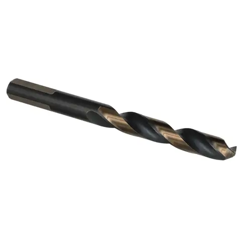 7/16" x 5-1/2" HSS Black and Gold Split Point Jobber Drill Bit 135 Degree Cutting Angle 7/16" x 5-1/2" HSS Black and Gold Split Point Jobber Drill Bit 135 Degree Cutting Angle