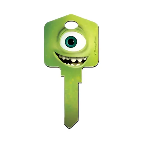 Disney Mike and Sulley Painted House Key Blank, Kwikset Kw1 Keyway, Decorative Large-Headed Design, 2.25" Width, 4.25" Length