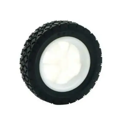 Wheel, 6 in Dia x 1-1/2 in W Tire, Plastic Rim