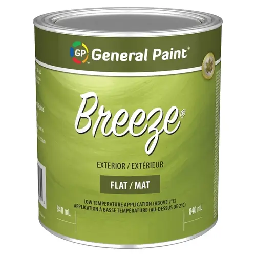 Breeze 70-052-14 Exterior Paint, Flat, Accent Base, 1 qt Breeze 70-052-14 Exterior Paint, Flat, Accent Base, 1 qt