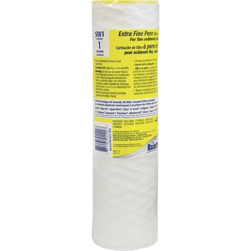 SW Series Filter Cartridge, 1 um Filter, Polypropylene Filter Media