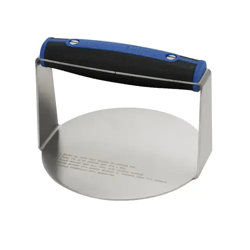 Burger Smasher, 5.43 in L, 5.35 in W, Stainless Steel