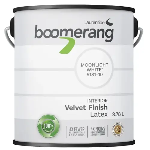 5181 Series Interior Paint, Velvet Sheen, Moonlight, 3.78 L, 40 sq-m Coverage Area