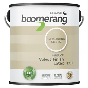 boomerang 5183-22L19 5183 Series Interior Paint, Velvet Sheen, Everlasting, 3.78 L, 40 sq-m Coverage Area