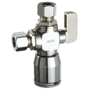 Dahl Brothers 511-QG3-31-30 Ball Valve, 1/2, 3/8 x 1/4 in Connection, Compression, Manual Actuator, Brass Body Chrome