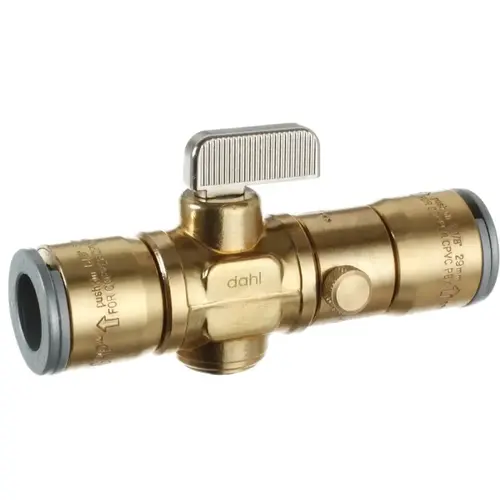 Stop and Isolation Valve, 1/2 x 1/2 in Connection, Quick-Grip x Quick-Grip, 250 psi Pressure Brass Stop and Isolation Valve, 1/2 x 1/2 in Connection, Quick-Grip x Quick-Grip, 250 psi Pressure Brass