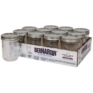 BERNARDIN 20500 Wide Mouth Mason Jar, 500 mL
